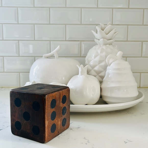 Crate&barrel Rustic Oversized Wooden Dice - Picture 4 of 16